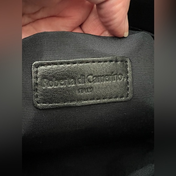 Roberta Di Camerino Black Leather Shoulder Purse ITALY - Picture 14 of 16